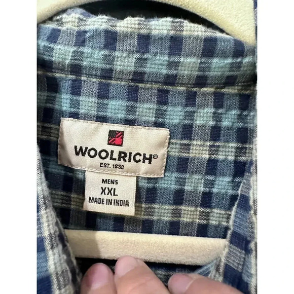 Woolrich Green Plaid Cotton Casual Shirt Size XXL - Picture 2 of 4